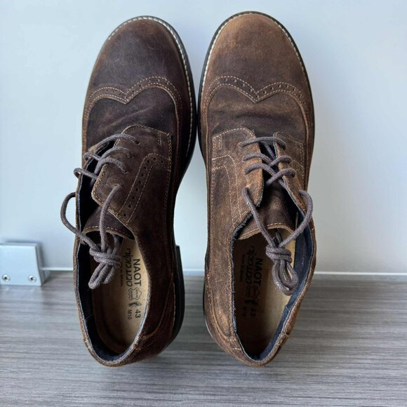 Naot Men\'s Magnate lace-up Wingtip Oxford Shoes size 12 in seal brown suede $200 main image 14